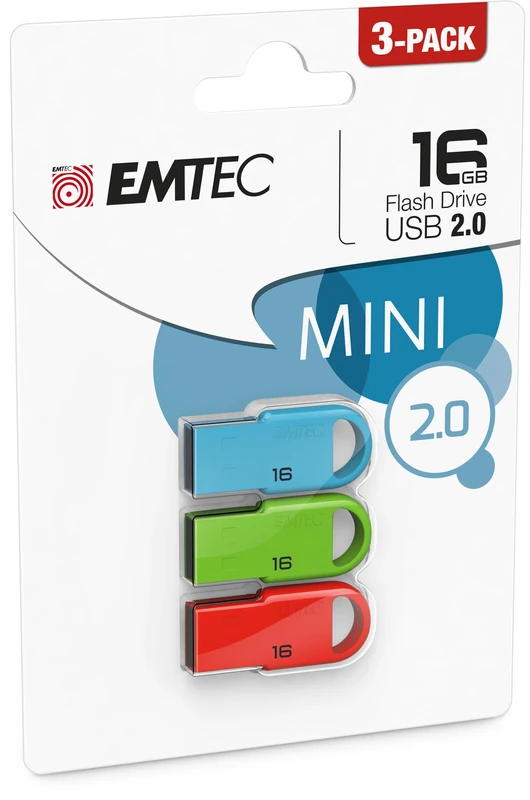 EMTEC D250 Mini 16 GB USB 2.0 Capacity USB Flash Drive – Memory 16 GB, USB 2.0, USB Connector Type A, without Lid)