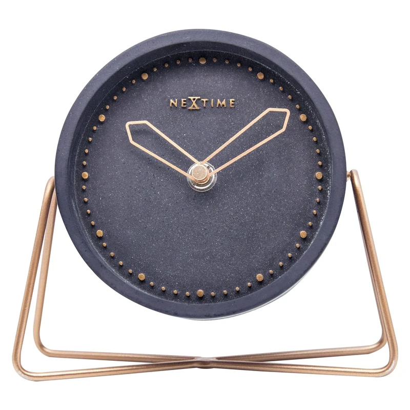 Artze Wall Art NeXtime-Table Clock – 17.5 x 15.5 x 5 cm-Polyresin-Black, 15.5 x 17.5 x 5 cm - Image 1