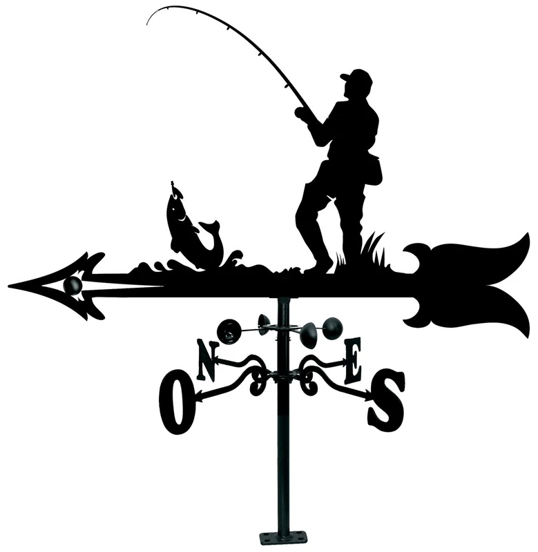Arthifor Roof Vane with Fish Silhouette, Matte Black