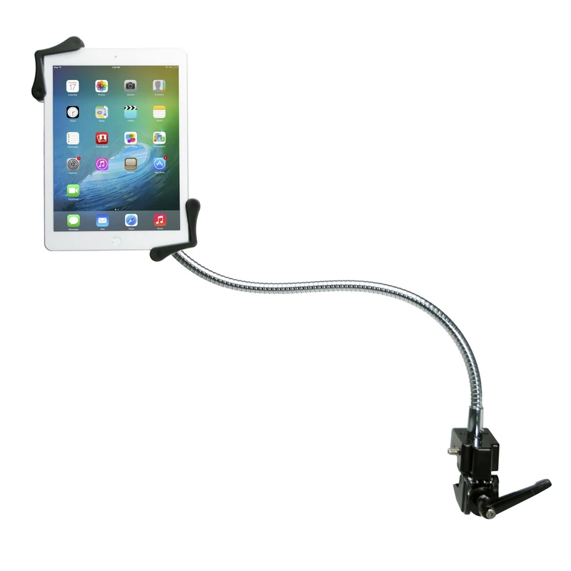 Tablet Clamp Stand – CTA Heavy-Duty Gooseneck Clamp Stand for iPad 10th Gen 10.9-inch - iPad 7th/8th/ 9th Gen 10.2-inch - Surface Pro 4 - Surface Go 3 and Other 7-13-inch Tablets - Black (PAD-HGT)