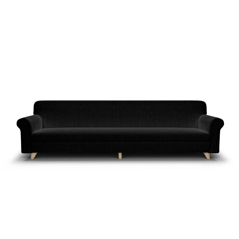 Italian Bed Linen Più Bello bielastic Sofa Cover Black, 4 Places, 4 Seats