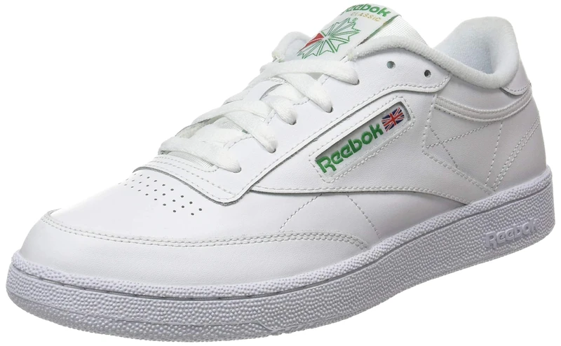 Reebok Men's Club C 85 Shoe, Intense White Green, 4 UK