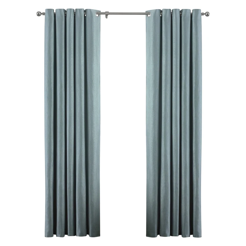 Riva Paoletti Atlantic Ringtop Eyelet Curtains (Pair) - Duck Egg Blue - Woven Twill Fabric - Ready Made - 100% Polyester - 168cm width x 183cm drop (66" x 72" inches) - Designed in the UK