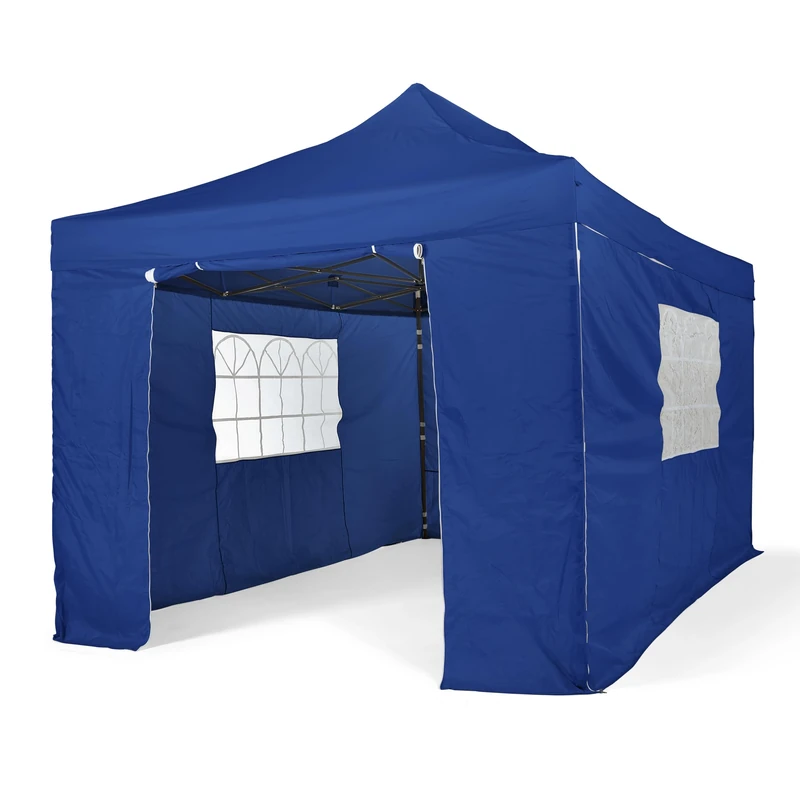 All Seasons Gazebos 3x4.5m Waterproof Pop Up with Side Walls & Accessories | Heavy Duty, High-Grade Materials (Royal Blue)