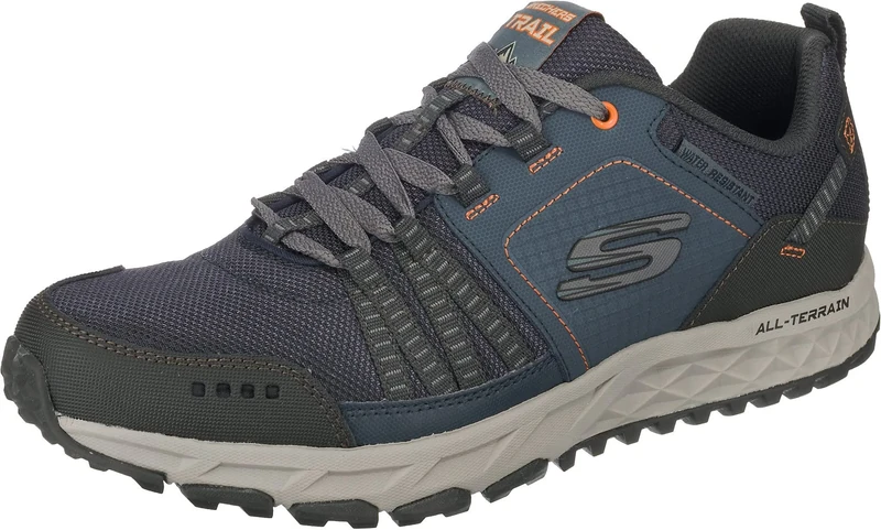 Skechers Men's Escape Plan Trainers, Blue Navy Orange, 11 UK