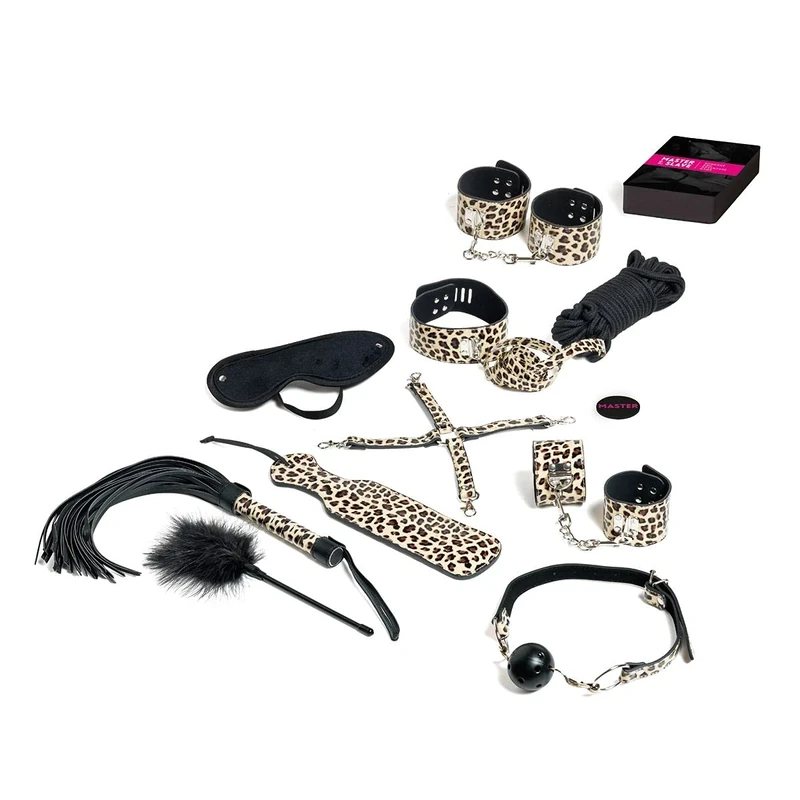 Tease & Please Master & Slave Bondage Game - BDSM Couples Games with 13 Sex Toys and Accessories - Erotic Sets & Games for an Exciting Game Night with Your Partner – Beige