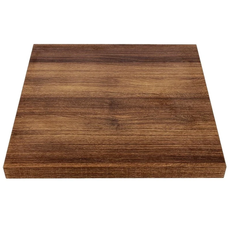 Bolero Pre-Drilled Square Table Top Rustic Oak 600mm for Better Experience