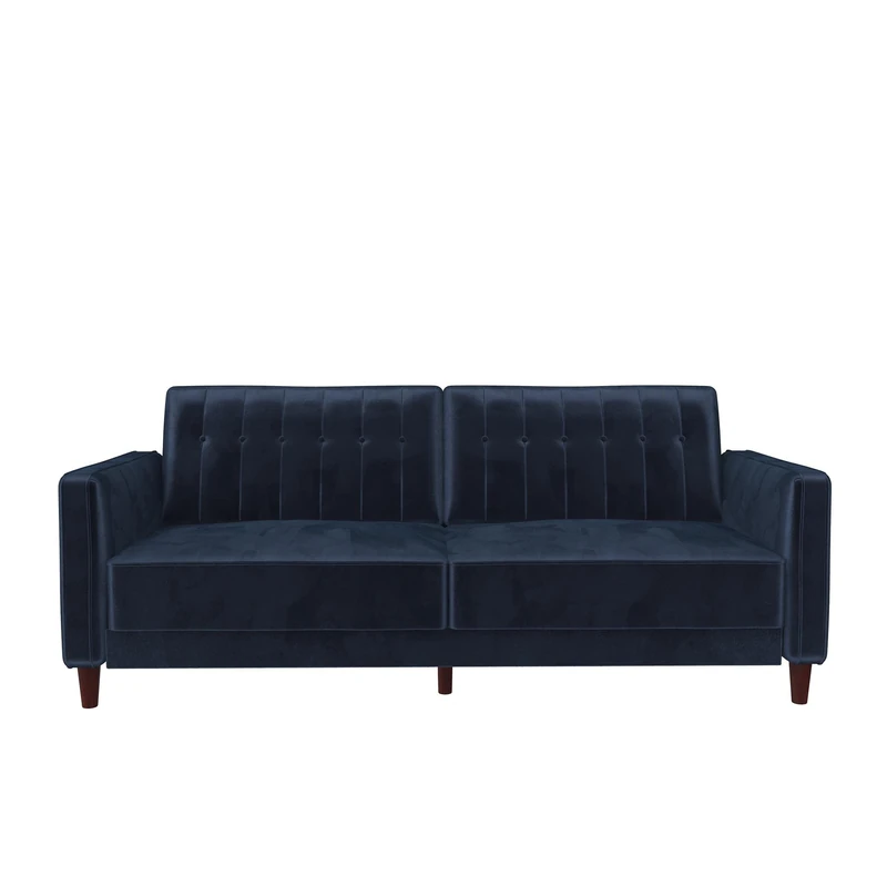 DHP Pin Tufted Transitional Sofa Bed Blue