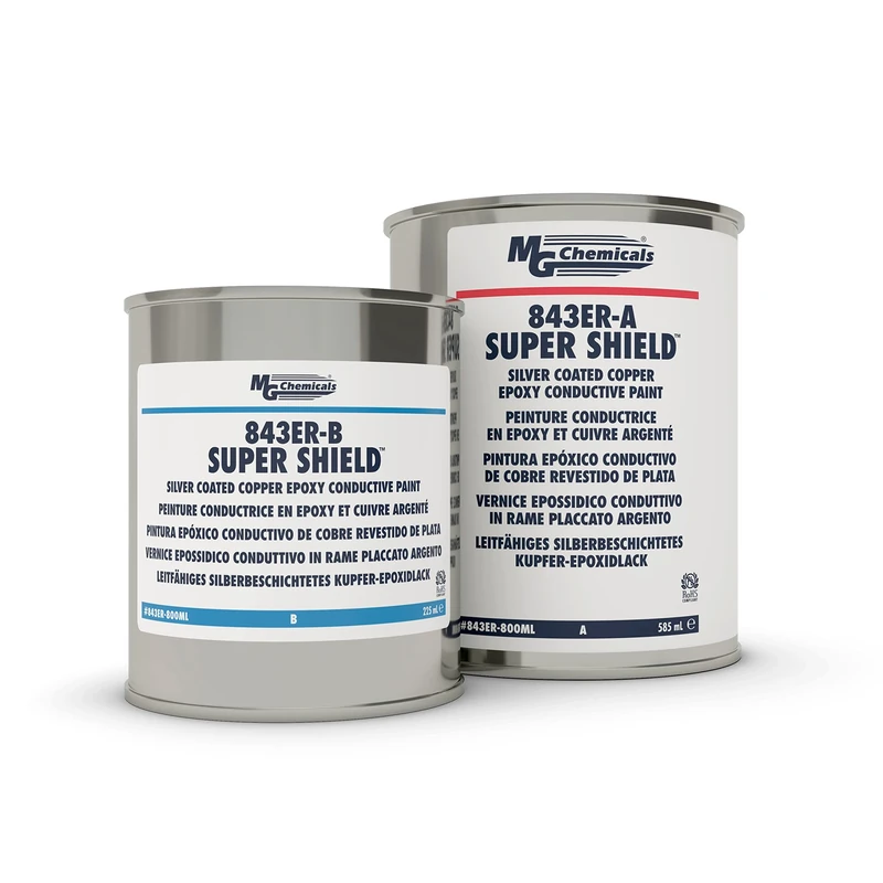 843ER Silver Coated Copper Epoxy Conductive Coating (Heat Cure only), 2 part kit
