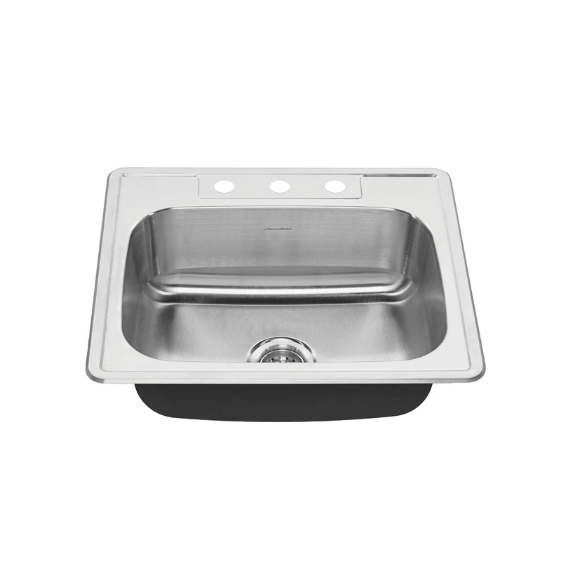 American Standard 20SB.8252283S.075 Colony Top Mount 25x22 Single Bowl Stainless Steel 3-Hole Kitchen Sink - Image 1