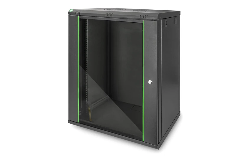 Digitus Network cabinet - 19 inch rack - 9U - 450mm depth - 320 mm maximum usable depth - wall mounting - load capacity 60kg - safety glass door - Dynamic Basic series - gray