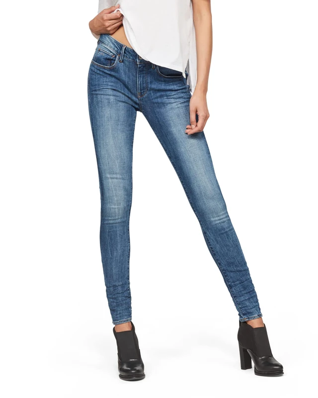 G-Star Women's 3301 D-Mid Waist Super Skinny Jeans, Blue (medium aged D06334-9136-071), 26W / 34L