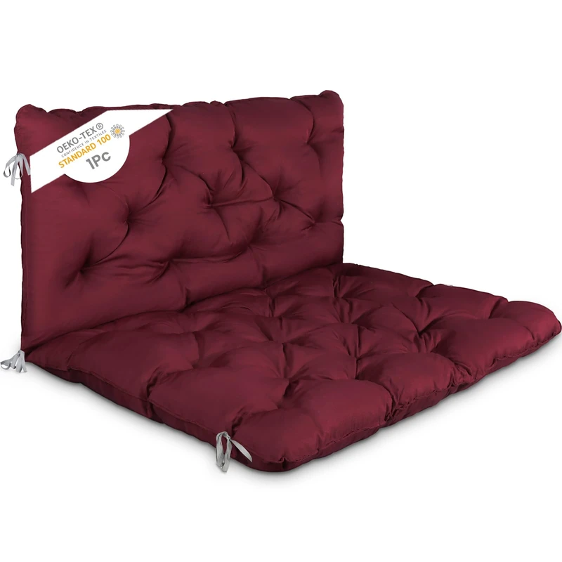 HOMECALL Garden Pallet Reversible Cushion with Backrest, approx. 120 x 140 x 12cm - Multicolour - Image 1
