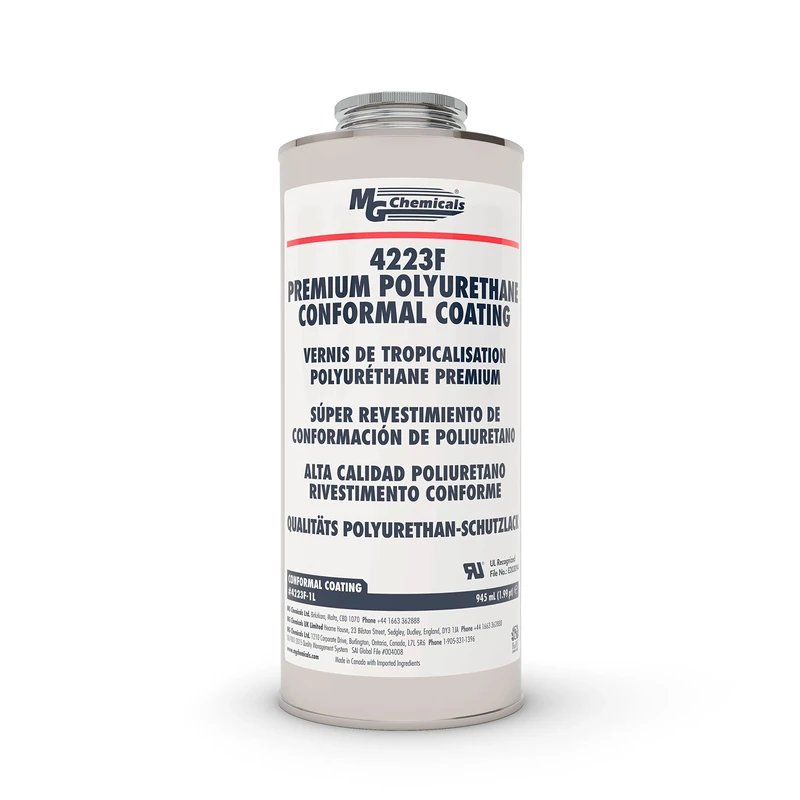 MG Chemicals Premium Polyurethane Conformal Coating, 945 mL Metal Can, Heat Cure Required,Clear,4223F-1L
