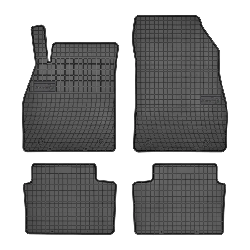 Bottari Made to Measure Rubber Car Mats, Heel Pad, 4 Fix