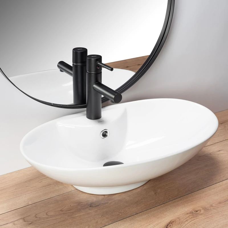 Rea Bathroom Sink Made of Ceramic Rosa-2 - White - REA-U0160