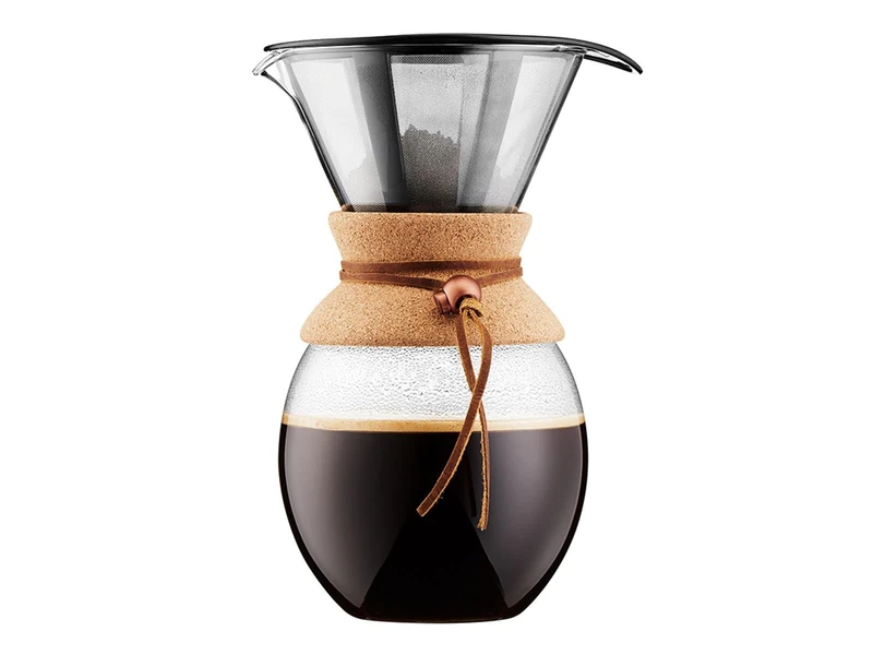 BODUM 11593-109 Pour Over Coffee Maker with Permanent s/s Filter, 12 Cup, 1.5 l, 51 Ounce, Cork, Glass, 1.5 liters
