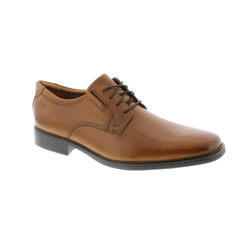 Clarks Men's Tilden Plain Derbys, Brown Dark Tan Leather, 8.5 UK