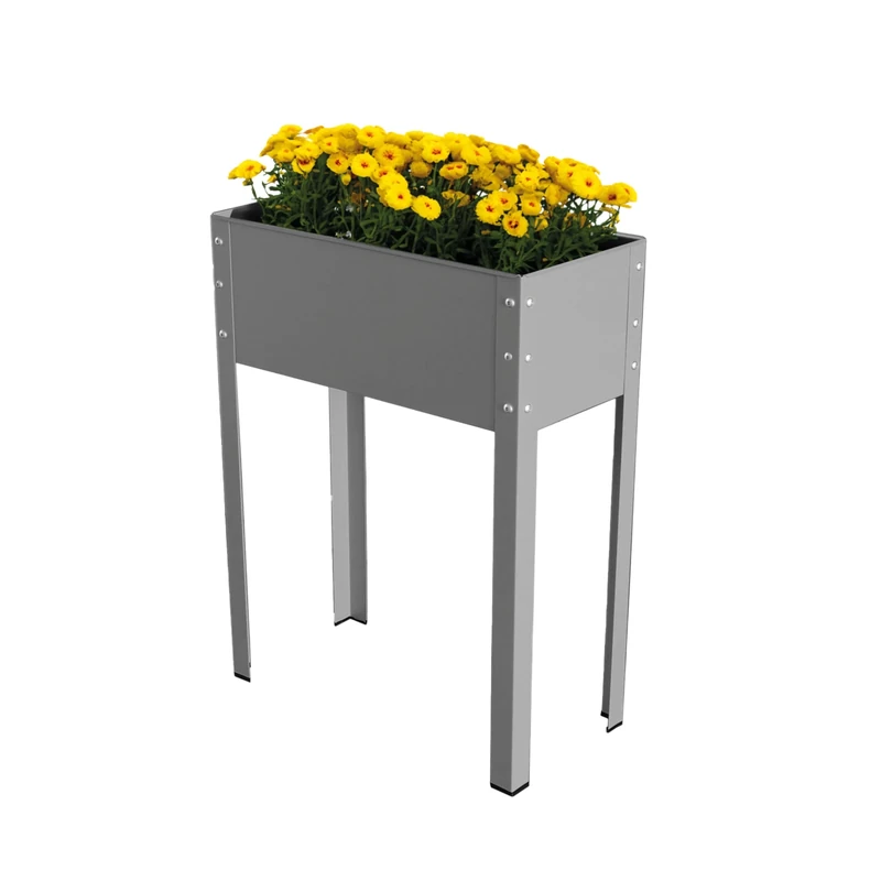 Bio Green MHF-L 100 x 300 x 800 mm Small Freising Metal Raised Planting Bed - Grey