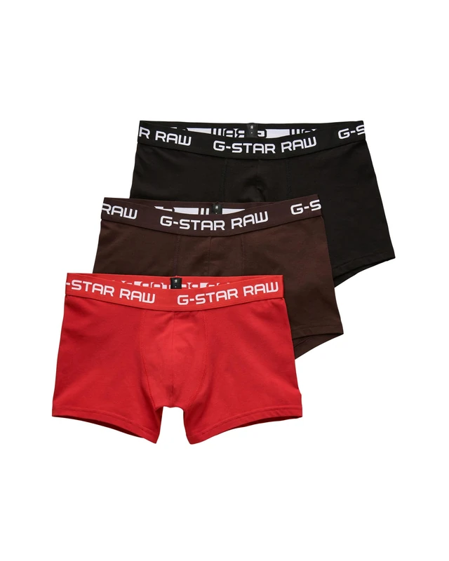 G-Star Men's Classic Trunk Color 3-Pack, Multicolour (dk flame/deep bordeaux/black D05095-2058-8527), M