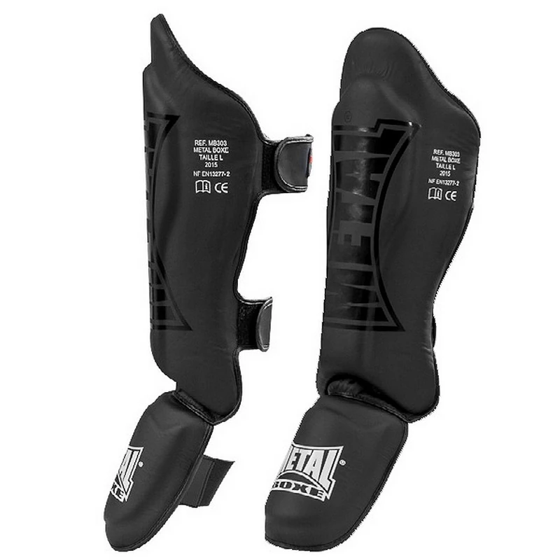 METAL BOXE Adult Unisex Anatomical Shin Protector + Foot - Blacklight, L
