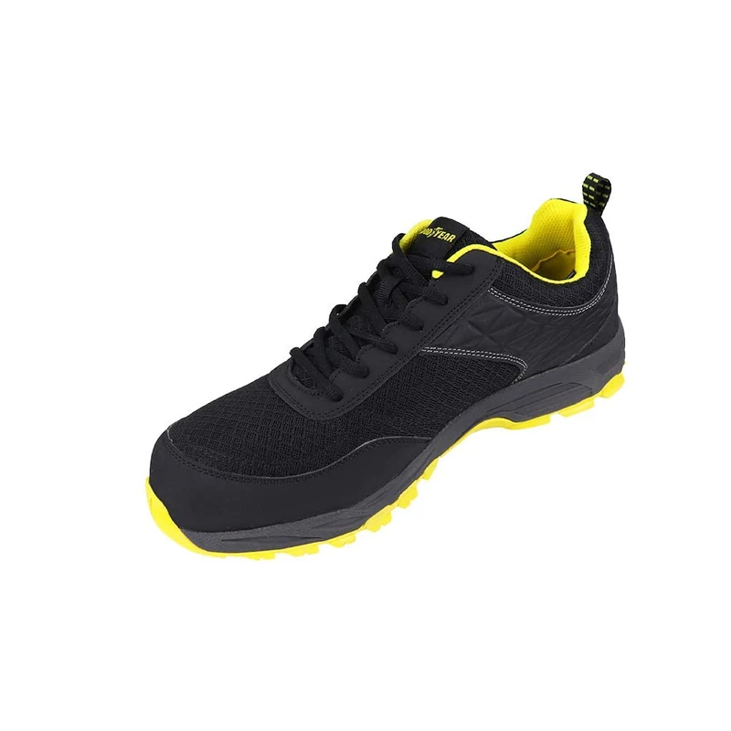 Goodyear Workwear GYSHU1532 Mens Lightweight Work Safety Sporty Athletic Trainer Non Metallic Composite Toe Cap & Midsole S1P/SRA/HRO, Black, UK 13/EU 47