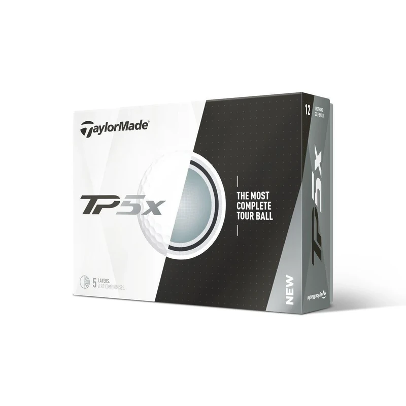 TaylorMade Unisex Adult TP5X Dozen Golf Ball - White, One Size