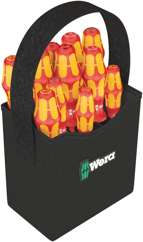 Wera Kraftform 2go 100 VDE 1000v screwdriver Set In Tool Quiver, PH/PZ/TX/SL, 12pc, 05004310001, Rot