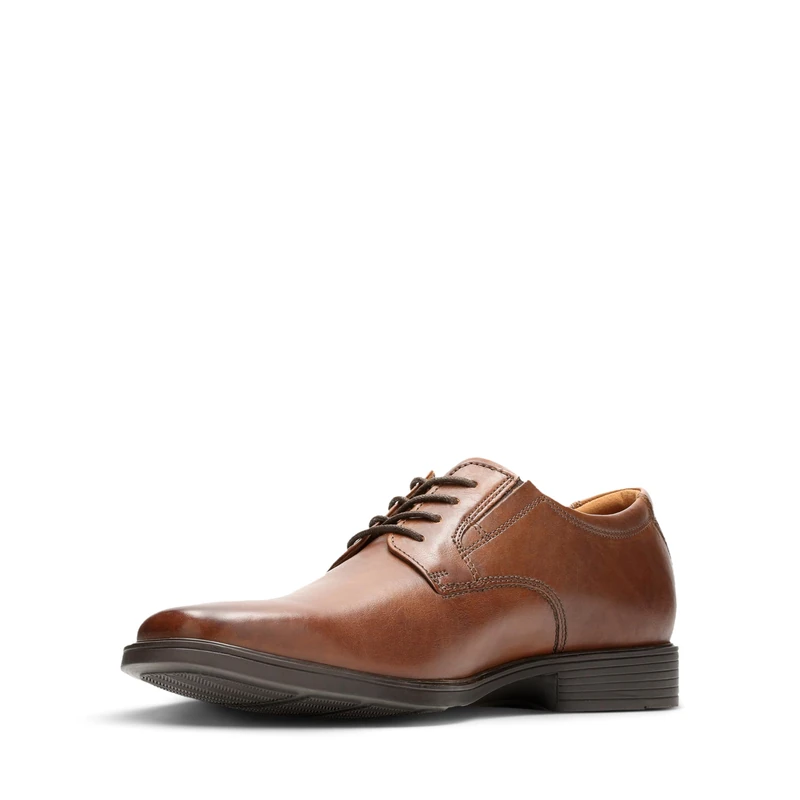 Clarks Men's Tilden Plain Derbys, Brown Dark Tan Leather, 10 UK