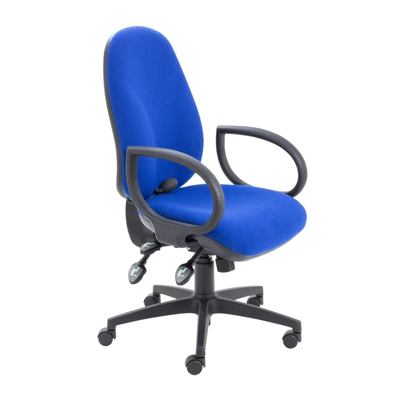 Office Hippo Physio Approved Desk Chair, Ergonomic Home & Office Chair With Adjustable Seat, Back & Lumbar Pump For Comfort & Support, Computer Chair With Fixed Arms - Royal Blue