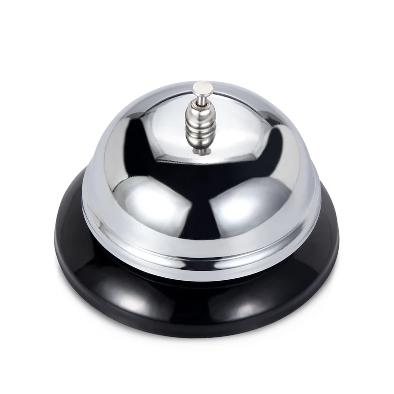 Comsmart Call Bell, Service Bell for the Porter Kitchen Restaurant Bar Classic Concierge Hotel Use(3.35 Inch Diameter) (Silver)