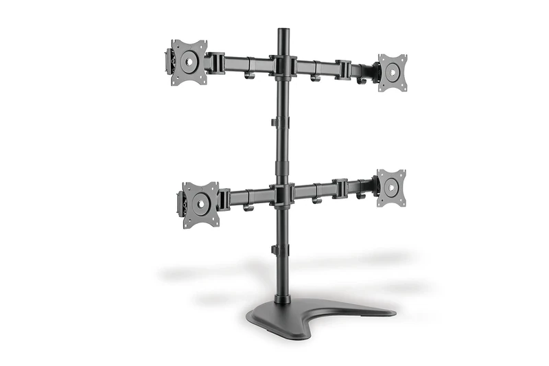 DIGITUS Monitor mount - Stand - 4 monitors - Up to 27 inch - Up to 4x 8 kg - VESA 75x75, 100x100 - Black