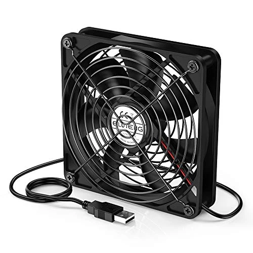 ELUTENG 120mm Fan USB Computer Fans USB Case Fan 54.56CFM 1500RPM USB Powered Cooling Fan with Metal Grill Guard 5V Fan Compatible for PC / PS4 / Xbox/TV Box/Laptop/AV Cabinet