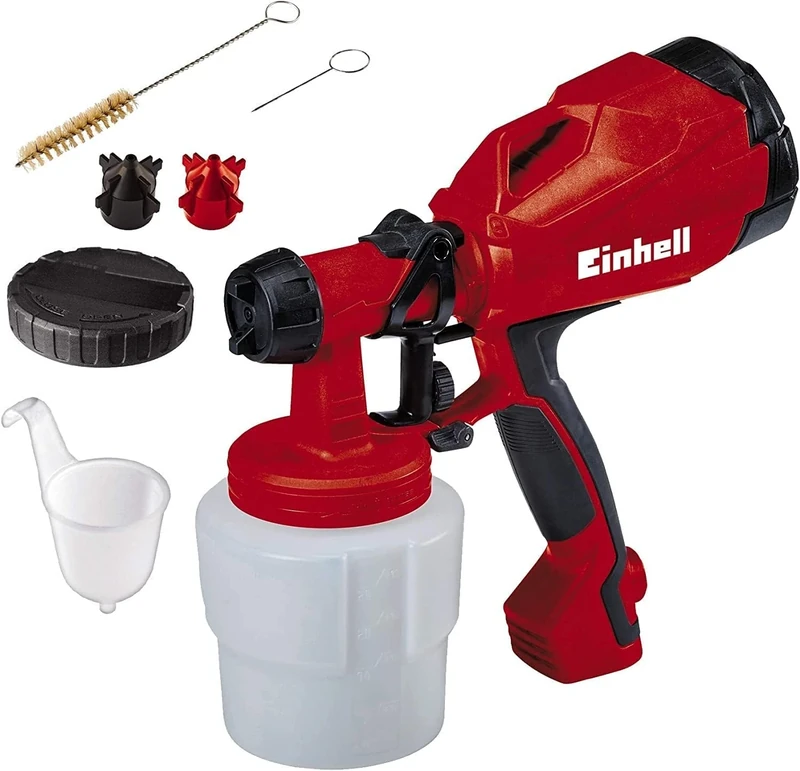 Einhell 4260005 TC-SY 400 P Electric Spray Gun System For Fences and Decking | 800 ml Sprayer With Paint Flow Regulation - Vertical, Horizontal and Round Jets | Suitable For Lacquers