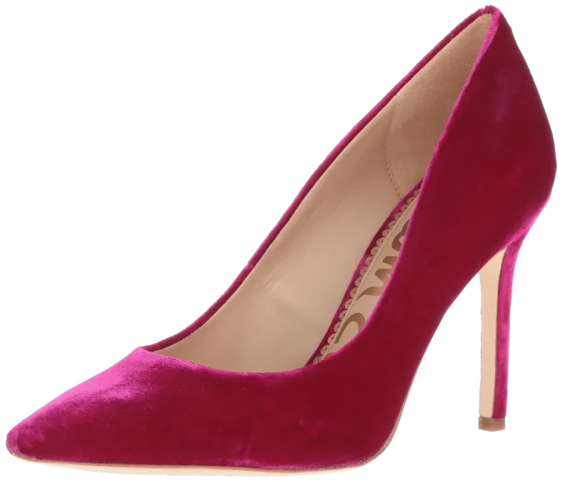 Sam Edelman Women's Hazel Pointed Toe Pump, Virtual Pink Velvet, 5 UK