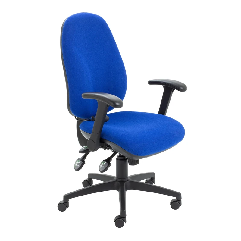 Office Hippo Physio Approved Desk Chair, Ergonomic Home & Office Chair With Adjustable Seat, Back & Lumbar Pump For Comfort & Support, Computer Chair With Flip Up Arms - Royal Blue
