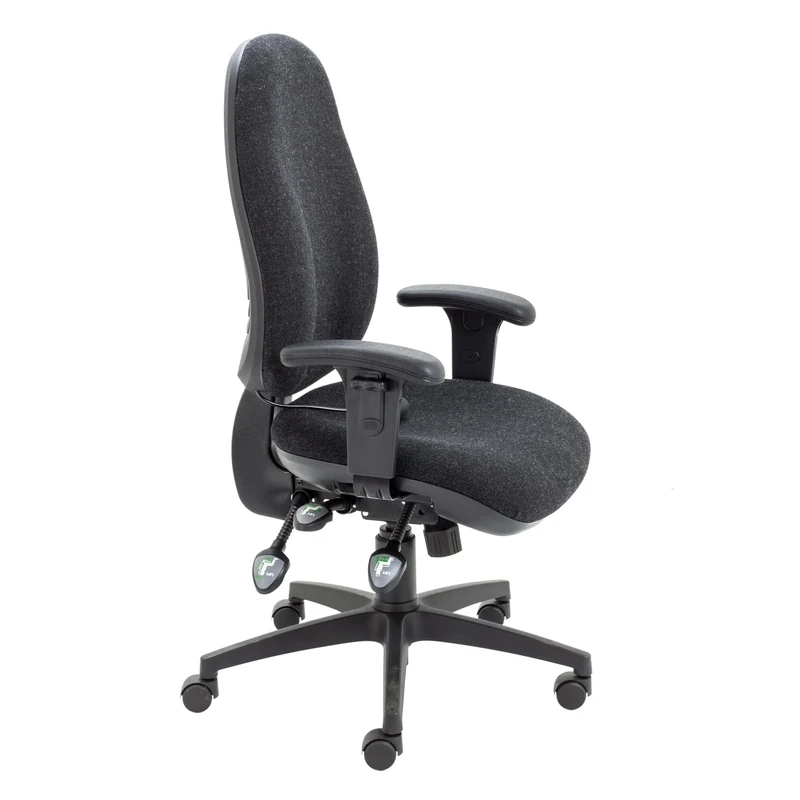 Office Hippo Physio Approved Desk Chair, Ergonomic Home & Office Chair With Adjustable Seat, Back & Lumbar Pump For Comfort & Support, Computer Chair With Adjustable Arms - Charcoal