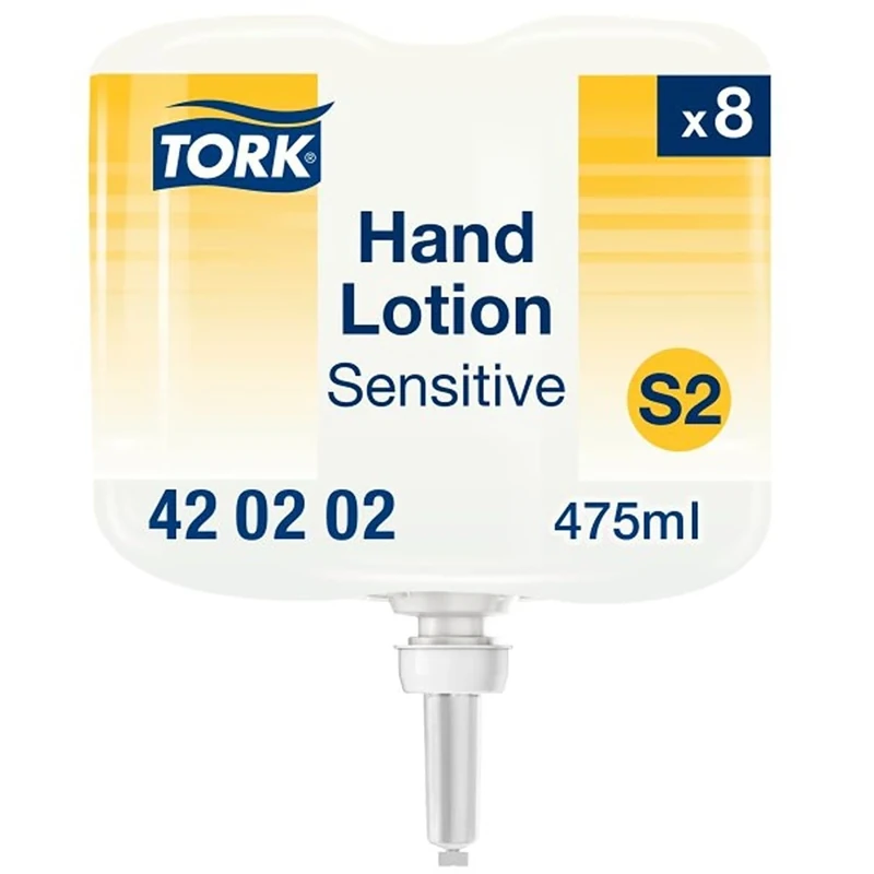 Tork Sensitive Moisturising Hand Lotion Liquid S2, Non-Perfumed, 8 x 475ml, 420202