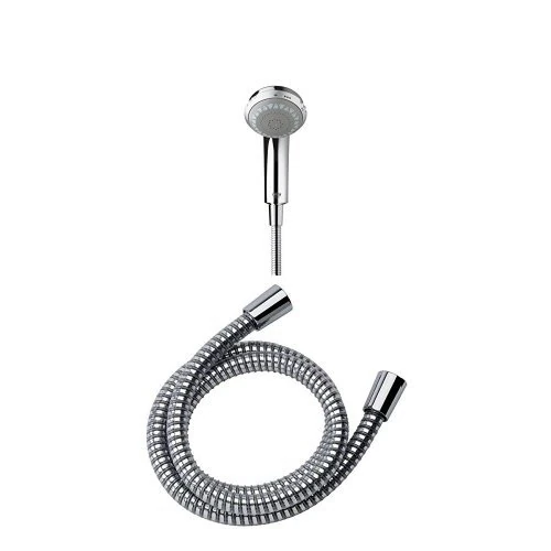 Mira Showers Response Four Spray Showerhead, Chrome with Response Chrome Plated Shower Hose