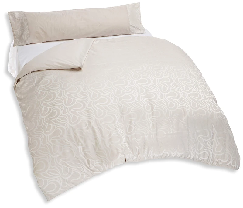 San Carlos Embroidered Duvet Cover, Microfibre, Cream, Double, 270 x 220 x 2 cm