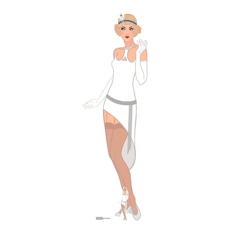 Star Cutouts Gatsby 1920s White Flapper Girl Cardboard Cutout – Vintage Party Display for Great Gatsby, Events & Photobooths