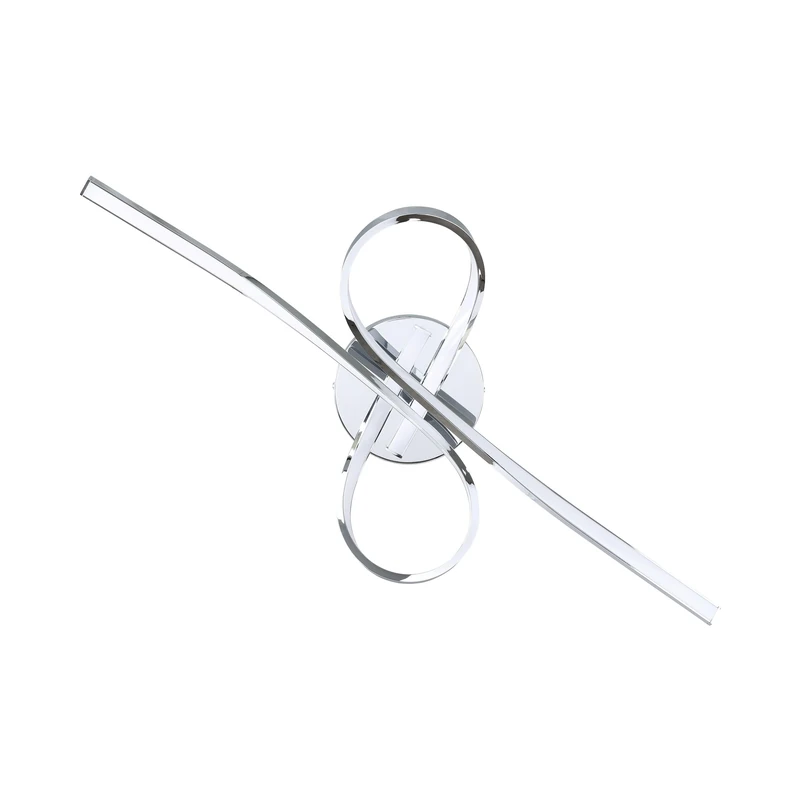 Eglo LED Ceiling Light Selvina, 2-Flame Ceiling Lamp, Living Room Light, Kitchen Lamp Made of Aluminium and Plastic, Hallway Ceiling Light in Chrome, White, L 70 cm