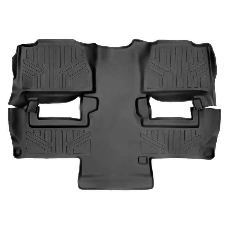 MAXLINER Custom Fit Floor Mats 2nd Row and Center Aisle Liner Black for 2011-2014 Tahoe/Yukon (with 2nd Row Bucket Seats)