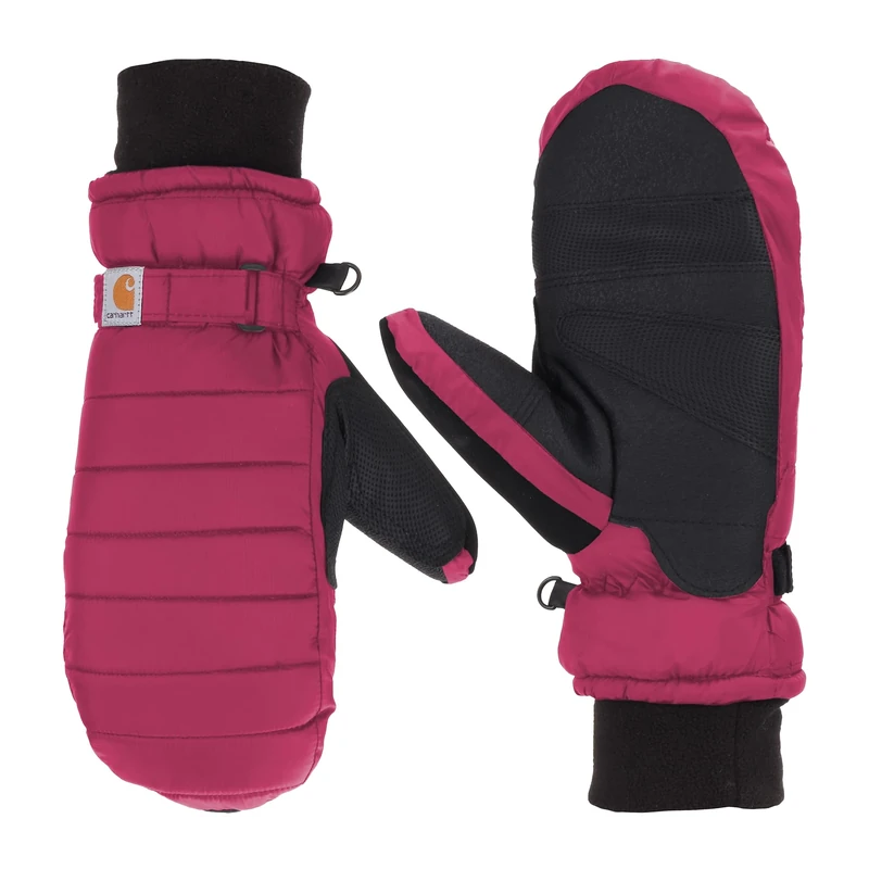 Carhartt Women's Quilts Insulated Mitt with Waterproofing Wicking Insert Cold Weather Gloves, Crabapple, Medium