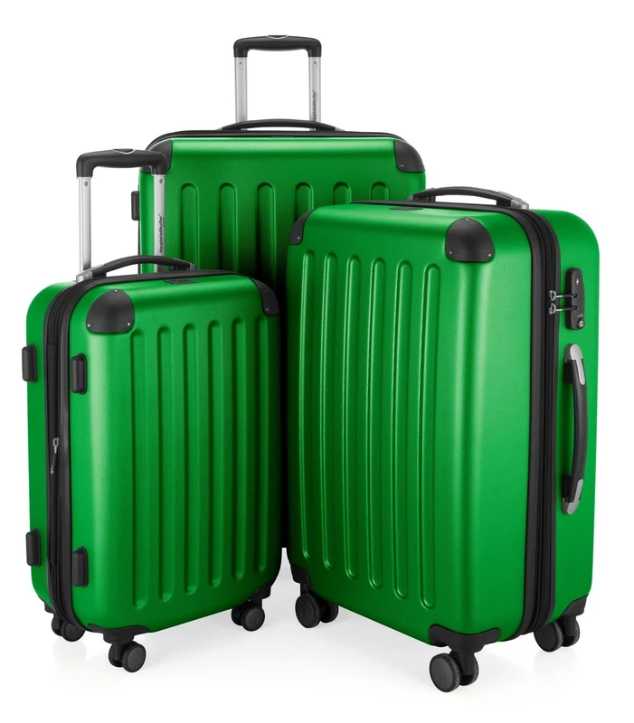 HAUPTSTADTKOFFER - Spree - 3er Koffer-Set Trolley-Set Rollkoffer Reisekoffer, TSA, (S, M & L), Luggage Set, 75 cm, 259 liters, Green