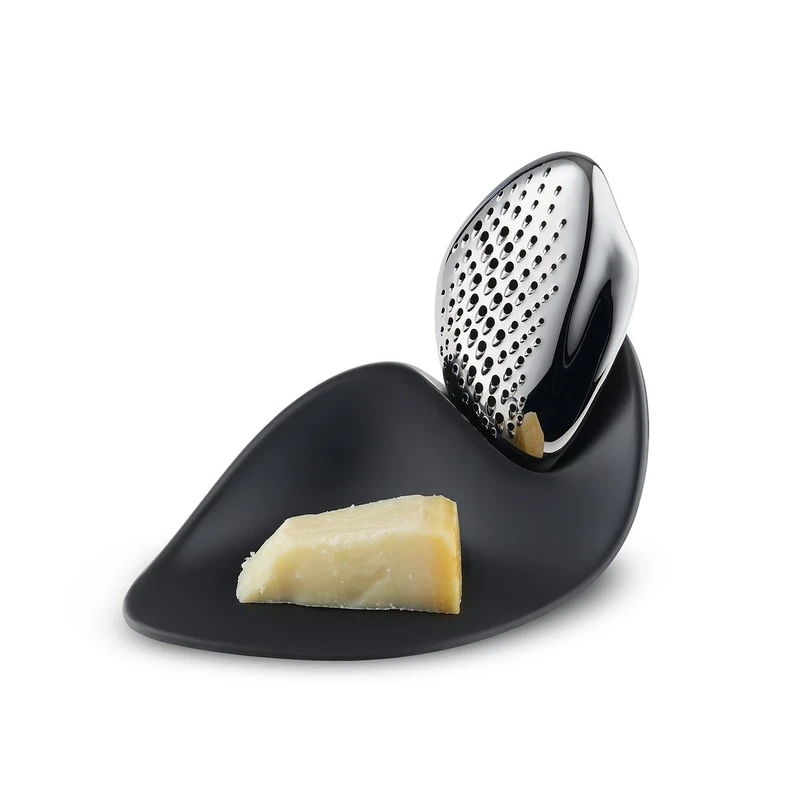 Alessi Forma ZH03 - Design Grater, 18/10 Stainless Steel and Melamine Base - Image 1