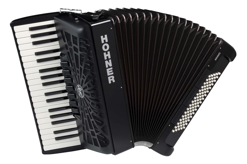 Hohner A16421S Bravo Line Facelift III -80 Bass Chromatic Piano Accordion with Gig Bag, Black
