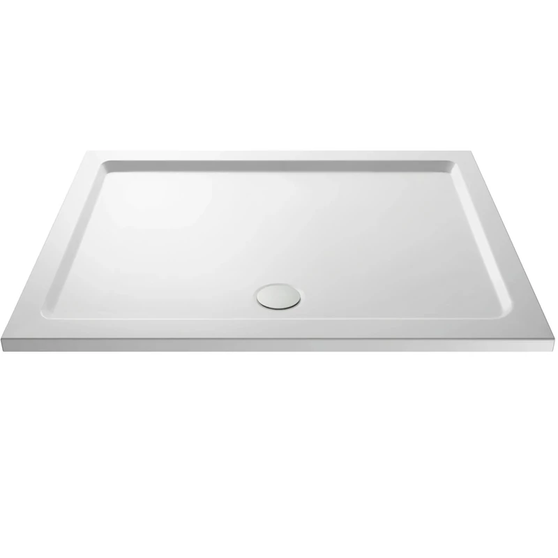 VeeBath Square Shower Tray 1500x700mm Stone Resin Tray for Shower Enclosure Bathroom- White