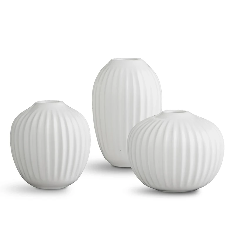 Kähler Miniature Vases Set of 3 Hammershøi Danish Design Handmade White