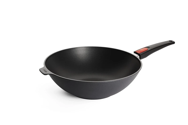 Woll Diamond Lite Wok and Stirring Pan, Diameter 32 cm, Height 10 cm, with Removable Handle, Suitable for Ceramic, Gas, Electric, Halogen - Not Suitable for Induction Cookers, Die-Cast Aluminium,